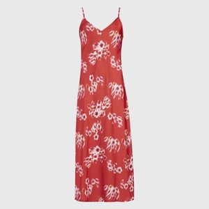 AllSaints Jasmine Red & White Slip Dress